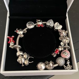 Authentic Pandora Disney Minnie and Mickey bracelet.
